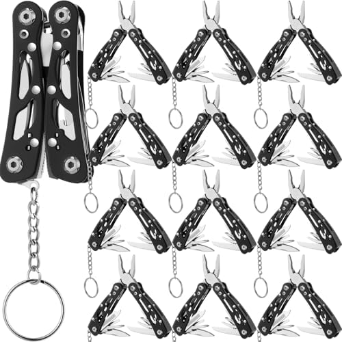 Lasnten 12 Pcs Multitool Pliers, Stainless Steel Foldable Mini Tool,Black