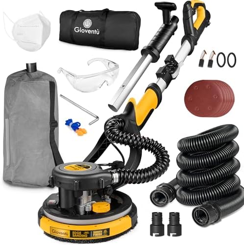 Electric Drywall Vacuum Sander, 750W&NSK Bearing, Dustless for Ceiling&Wall