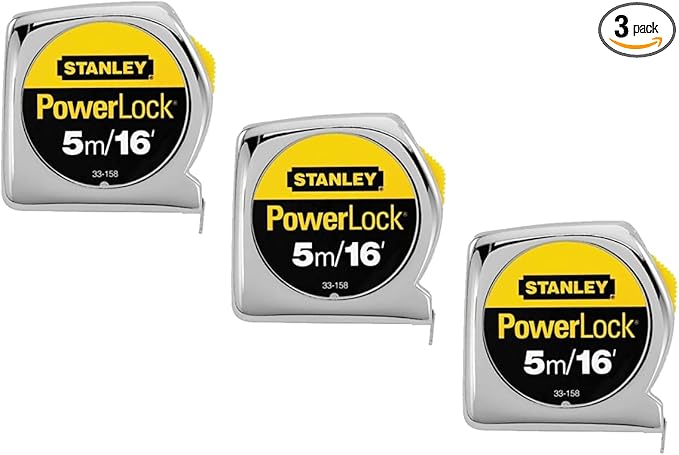 Stanley 33-158 Measuring Tape, 16 Ft L Blade, 3/4 Inch, 3 Pack