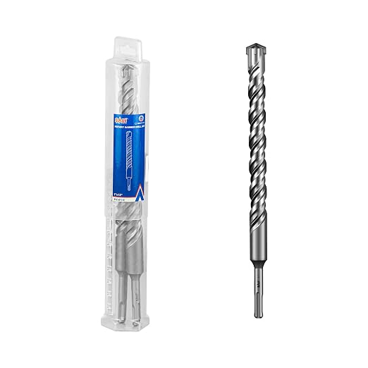 SALI 2 Pcs 1"*12" SDS Plus Rotary Hammer Drill Bit Concrete Drill Bit Kit Cross-Type Double Thread Carbide Material Suitable for Brick, Cement Walls, Stone, Hammer Drill Bits