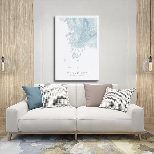 Cedar Key Map, of Florida, Beach Home, City map Scenery Landscape Living Room Canvas Bathroom Abstract Inspirational Framed Motivational Boho Kitchen Sign Travel Modern Cool Office Vintage Class