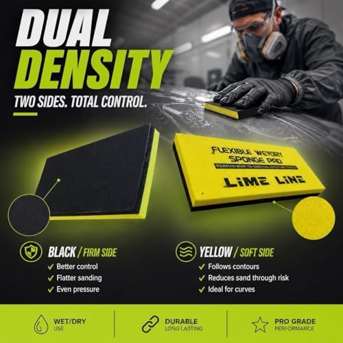 LiME LiNE Wet or Dry Flexible Sanding Sponge Pad for Wrapping Silicon Carbide Sandpaper