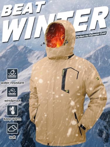QPNGRP Mens Waterproof Ski Snowboard Jacket Winter Windproof Snow Coat