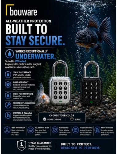 Smart Padlock Alpha1 Heavy-Duty Electronic Padlock Combination Weatherproof Digital Keypad Number Button Locks with Code, Outdoor/Indoor Use with Upgraded Security Features (Silver)