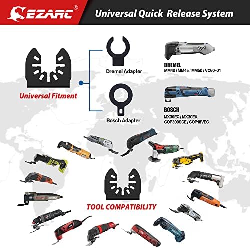 EZARC Japanese Tooth Oscillating Saw Blade, 5 PCS Arc Edge Oscillating Multitool Blades Clean Cut for Wood, Plastic