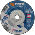 Weiler 58120 4-1/2" x 1/4" Tiger INOX Type 27 Grinding Wheel, INOX24R, 5/8"-11" UNC Nut (Pack of 10)