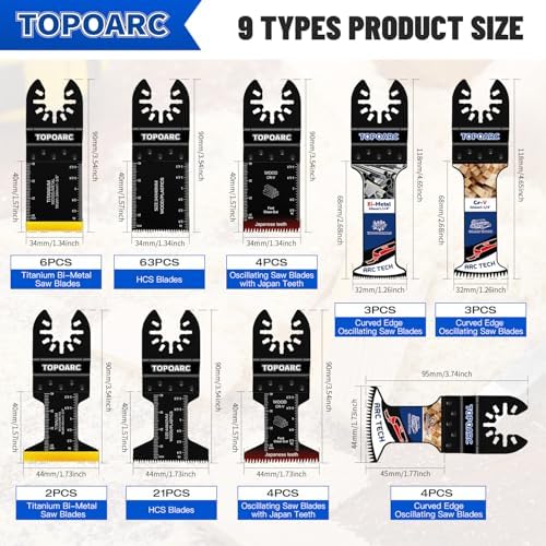 TOPOARC 110PCS Multi Tool Blades Kits, Titanium Multitool Blades
