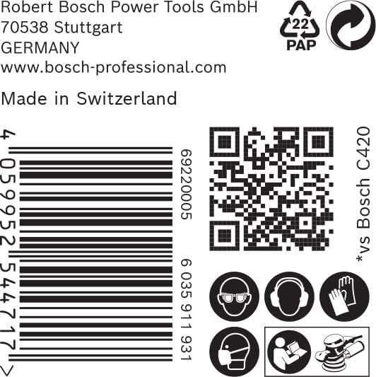 Bosch Professional 50x Expert C470 Sandpaper (Ø 125 mm, Grit 320, Accessories Orbital Sander)