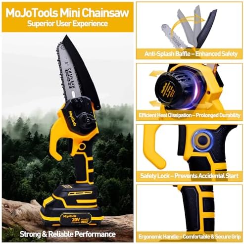 2-in-1 Cordless Mini Chainsaw & Pole Saw – 15FT Extendable Tree Trimmer | 20V Battery-Powered, Lightweightv,Gift for Dad Husband & Safe Garden Tool for Pruning & Wood Cutting