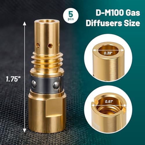 Gas Diffuser D-M100, Compatible with Mi ller MDX-100 1770028 MIG Welding Gun, Acc-uLock MDX, Welding Equipment for Mi ller 5 Pack