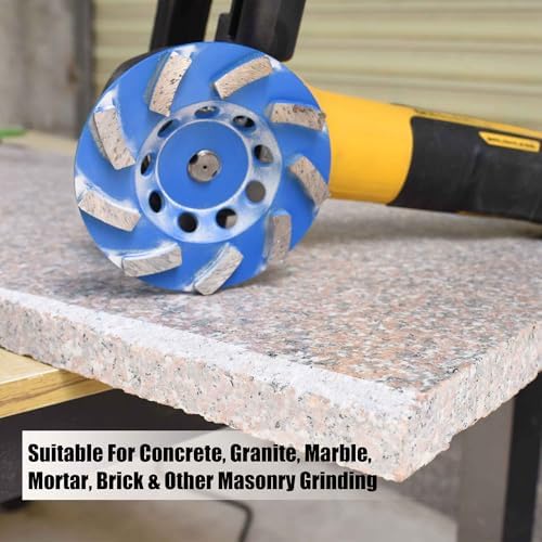 4.5 in. x 5/8-11 in. Threaded Arbor 9 Segments Diamond Turbo Cup Wheel for Stone Concrete Masonry (5/8"-11 Threaded)