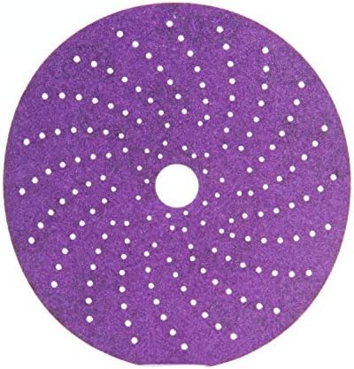 3M Cubitron II Hookit Clean Sanding Abrasive Disc 31372, 6 in, 220+ Grade, Pack of 50 Discs, Virtually Dust-Free, High Performance, Long Lasting, Multi-Hole Pattern, Feather Edging, Stock Removal