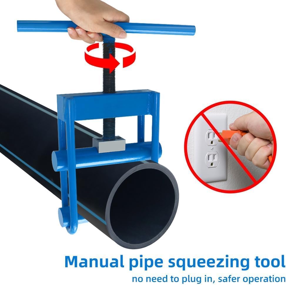 Pipe Squeeze Off Tool, Gas Line Squeeze-Off Tool, For PE/PPR/PVC Plastic Water Line or Natural Gas Pipeline, Pipe Blocker, Blue Shut Off Tool (1/2-5.5 in)