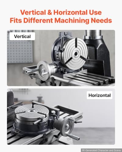 VEVOR Horizontal Vertical Rotary Table 8 in Precision Milling Rotary Table