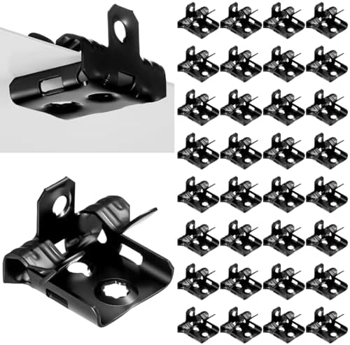Hicarer 50 Pcs Hammer on Flange Clip Bottom Mount 1/8-1/4 Inch Clamp Bulk with Hole Cable Clip for Flanges Spring Steel