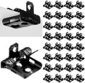 Hicarer 50 Pcs Hammer on Flange Clip Bottom Mount 1/8-1/4 Inch Clamp Bulk with Hole Cable Clip for Flanges Spring Steel