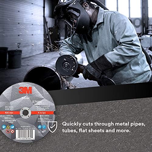 3M Silver Cut-Off Wheel, 87462, 36+, T1, 4 in x 0.06 in x 3/8 in