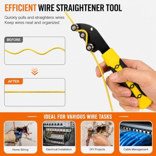 Wire Straightener Tool, Handheld Smooth-Rolling Durable Wire Straightener, Anti-Slip, Labor-Saving, Flexible Rotation, Wear-Resistant, Professional Manual Cable Untangling And Bending Device (1PCS)