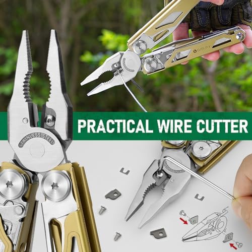 BIBURY Multitool Pliers with 440A Knife & Full Size Scissors, BI2045D