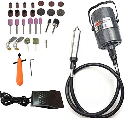 Flex Shaft Grinder Carver Rotary Tool Hanging Carving Multi-function Metalworking Tools, Foot Pedal Control, 30pcs, for carving, buffing, drilling, polishing, sanding, cutting, cleaning