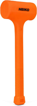 NEIKO 02851A Dead Blow Hammer, 5 Pounds, Neon Orange Deadblow Hammers, Mallet, Spark and Rebound Resistant, Unibody Molded, Soft Blow Rubber, Checkered Grip, Steel Shot and Core