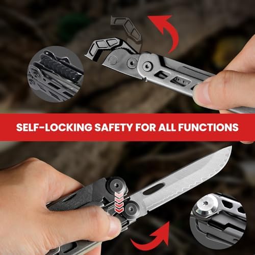16-in-1 Multitool Pliers, Full-size, EDC Knife, Stainless Steel
