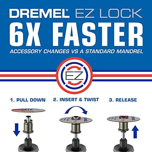 Dremel EZ725 70-Piece All-Purpose Rotary Tool Accessory Set With Storage Kit - EZ-Lock And EZ Drum For Faster Accessory Changes - Perfect for Cutting, Polishing, Cleaning, And Sanding