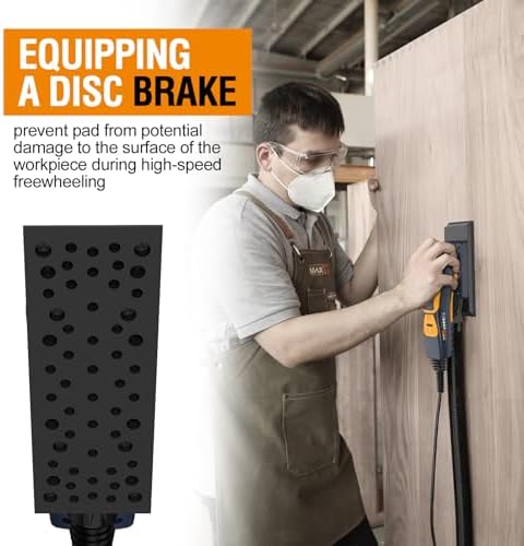 Sheet Sander, MAXXT 350W Brushless Sheet Orbital Finishing Sander with 4,000-10,000rpm,Low Vibration Electric Palm Sander for Efficient Woodworking, Tight Spaces Sanding, and Polishing