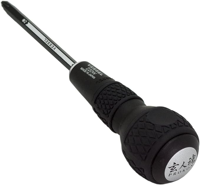 VESSEL BALL GRIP 1/4" Hex. Bit Interchangeable Screwdriver (Bit 3PC. (+1, +3 / +2, -6 / PZ2, PZ3) SET. 220W3J1)