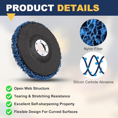 5Pcs 5" x7/8"(Arbor) Paint Stripper Discs for Angle Grinder Blue