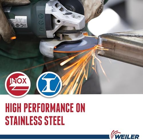 Weiler 58115 4-1/2" x 1/8" Tiger INOX Type 27 Cut and Grind Combo Wheel, INOX30T, 7/8" A.H. (Pack of 25)