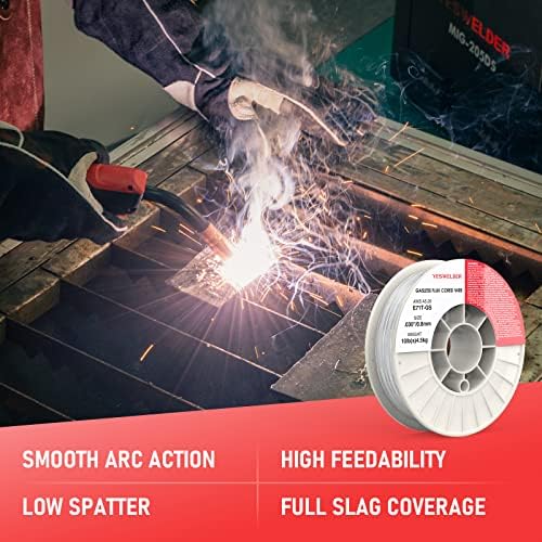 YESWELDER Gasless Flux Core MIG Wire, E71T-GS Mild Carbon Steel