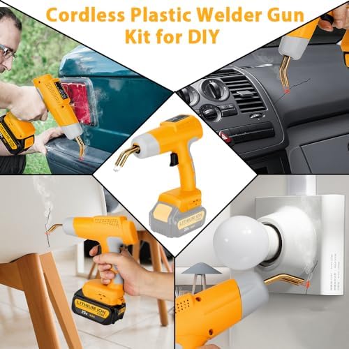 Choerinton Plastic Welder Compatible with Dewalt 20V Max Battery, with 600PCS Staples, Pure Copper Transformer, Rapid Heating, Plastic Welding Kit for Car Bumper, Dashboard & Repair(No Battery)
