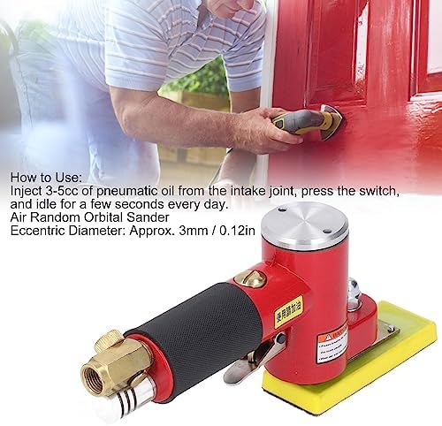 Jadeshay Mini Orbital Sander, High Power Air Sander with Air Filter Random Orbital Pneumatic Sander Polisher for Auto Body Work Furniture Wood Metal Surface