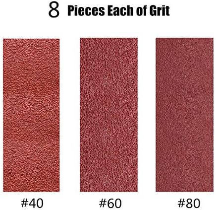 Taokyid 3 Inch x 24 Inch Sanding Belts, 8 Each of 40 60 80 Grit, 24 Pcs
