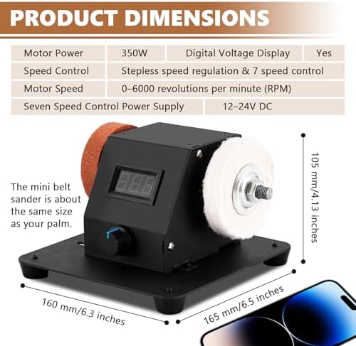 3" Mini Bench Grinder Polisher Machine, 350W Mini Disc Sander