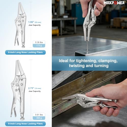 MAXPOWER 11-Piece Locking Pliers Set for Welding Fabrications with Tool Bag