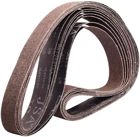 2 x 72 Inch Sanding Belts, 60/80/120/240/400/600 Grit, 6 Pack