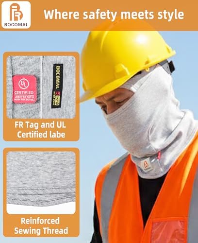 BOCOMAL FR Balaclava with Face Mask 7oz Midweight Arc Rated NFPA2112 CAT2