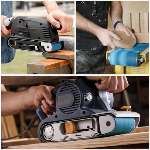 4x36 Inch Belt Sander Sanding Belts Kit 16 Pcs (4 Each of 40/60/80/120 Grits), Zirconia Belt Sander Paper Sanding Belts for Wood, Metal, Cars, and Furniture, 16-Pack