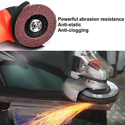 LotFancy 20PCS Flap Discs 4 1/2 for Angle Grinder, Type 29, High Density Jumbo Sanding Disc, 40 60 80 120 Grit Grinding Wheels, Aluminum Oxide Abrasives, 4.5" x 7/8"