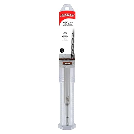 Diablo SDS-Plus Rebar Cutter for Cutting Rebar and Steel in Concrete - 1-1/8" Diameter, 12" Length, 5" Working Length - DMAPLRC1080