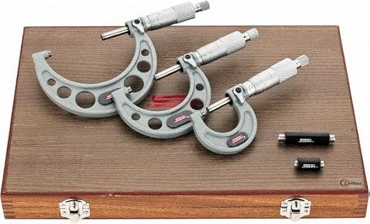 3-Piece SPI 17-634-7 Calibrated Mechanical Outside Micrometer Set: 0 to 3 inch Range