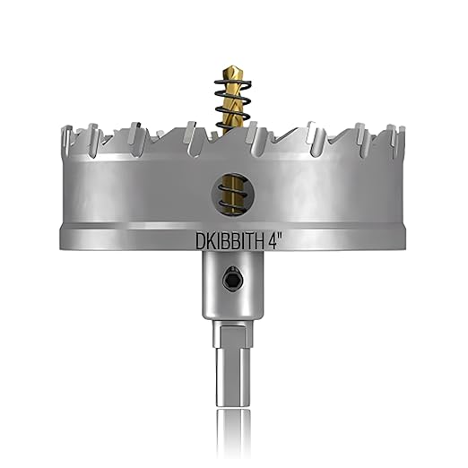 TCT Hole Saw Set, 4"(100mm) Heavy Duty Tungsten Carbide Tipped Hole Cutters for Stainless Steel Mild Steel Copper Iron Brass Plastic and More, with Titanium-Plated Pilot Drill Bits
