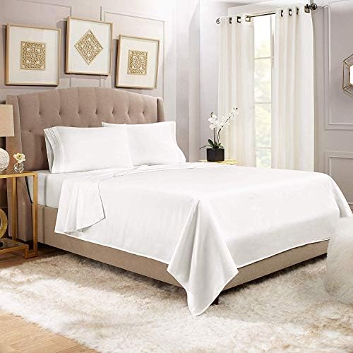 JS Sanders Affordable Microfiber 6 PC Bed Sheet Set - King Size, Bright White