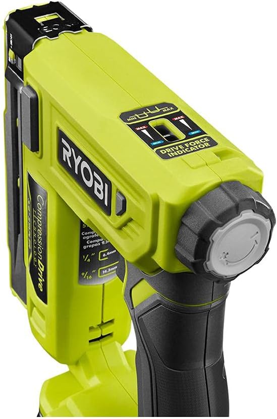 RYOBI - 18-Volt ONE+ - Compression Drive 3/8" Crown Stapler Battery and Charger - PNR01KMX