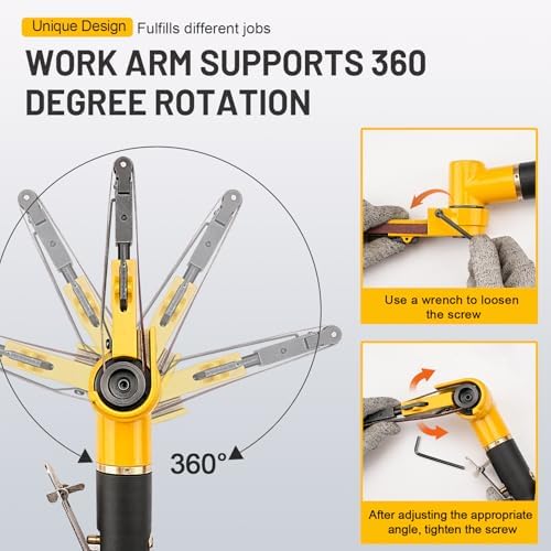 3/8" Pneumatic Belt Sander Set - 14pcs Belts, Grit 60/80/120