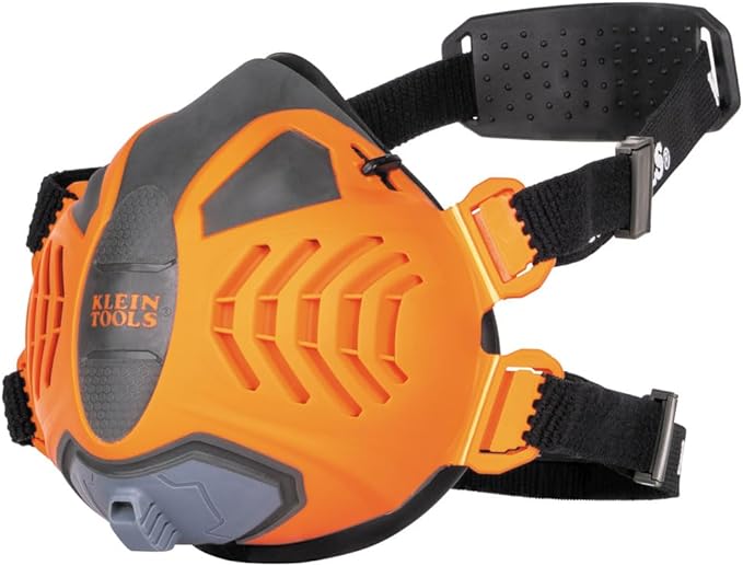 Klein Tools 60552 Reusable P100 Half-Mask Respirator with Replaceable Filters for Dust, Metal Fumes, and Oil Mist, M/L