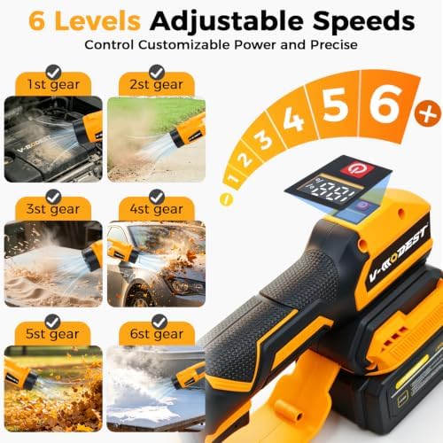 Cordless Leaf Blower 21V Electric Leaf Blower with 12.6Inch Telescopic Pole