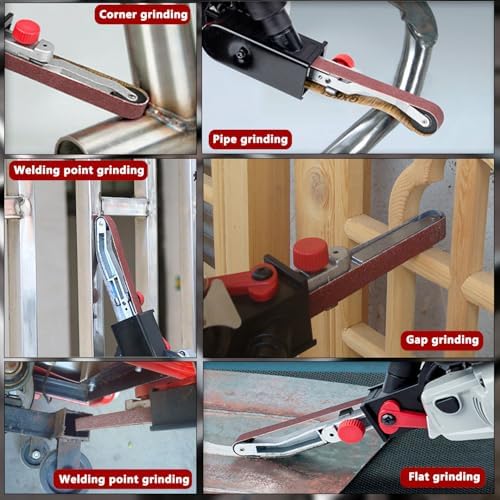 Belt Sander - 1080W 6-Speed Variable Speed Detail Band File Belt Sander,1/2 x 18" Finger Belt Sander for Grinding and Polishing Wood, Paint, Metal Rust Move,welding Spot and DIY.